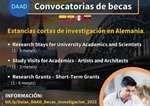 Becas Daad: convocatorias estancias cortas en investigación 2023/2024