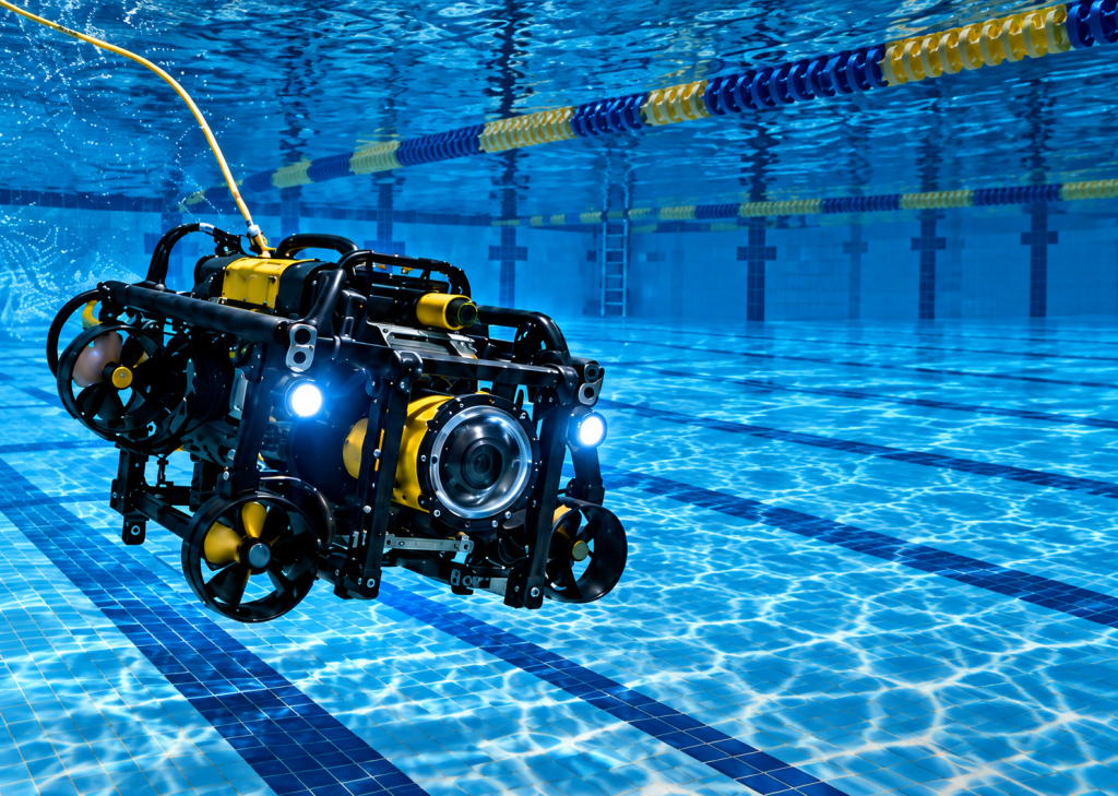 Robot submarino en la piscina